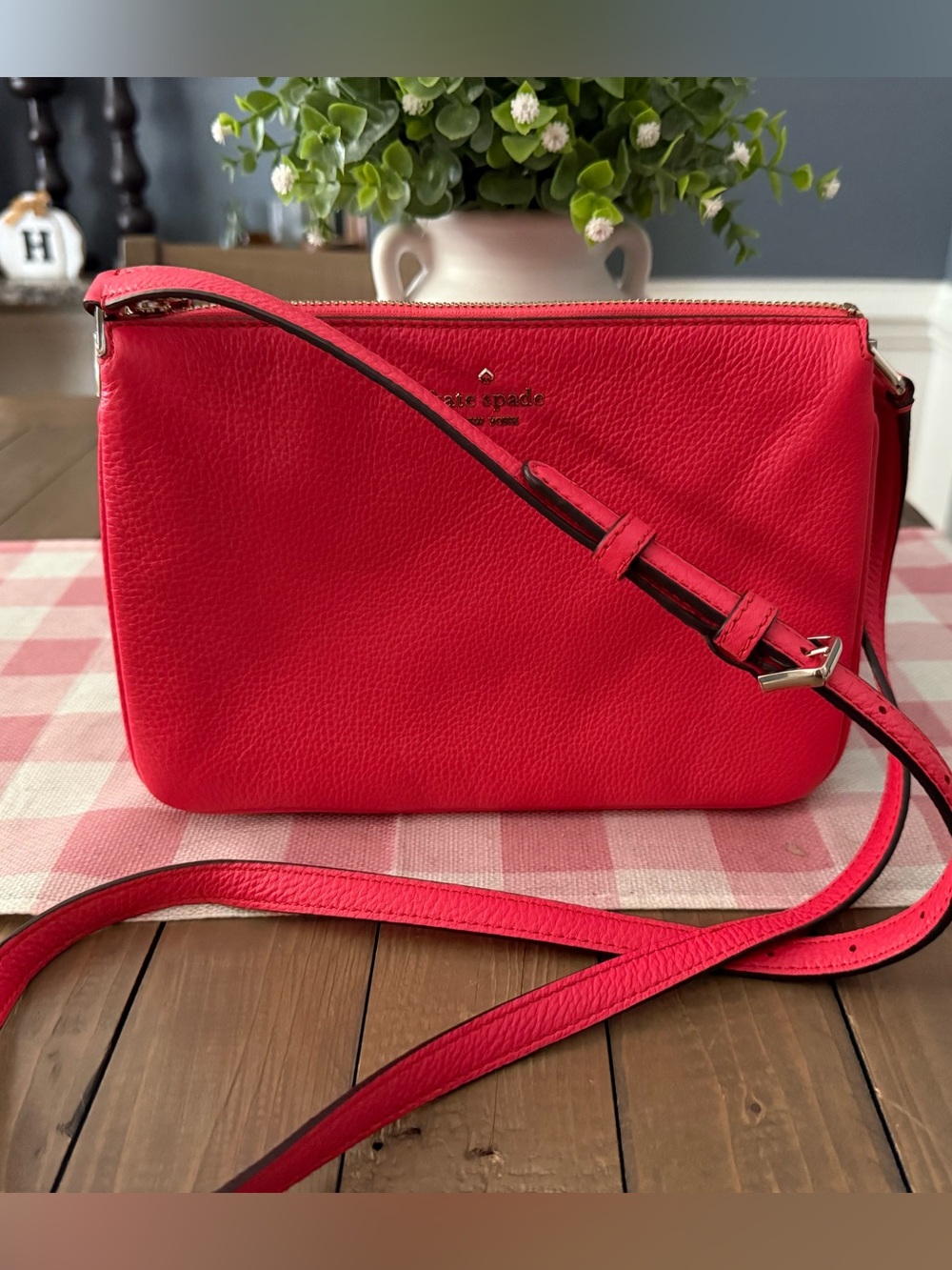 kate spade Bright Pink Pebbled Leather Crossbody Bag